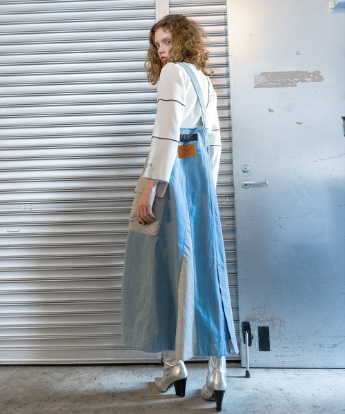 AULA AILA（アウラアイラ）の「【AVIREX】サイドプリーツジャンパースカート（ジャンパースカート・レディース・ライトブルー/ブルー・0/1）」の6枚目の写真