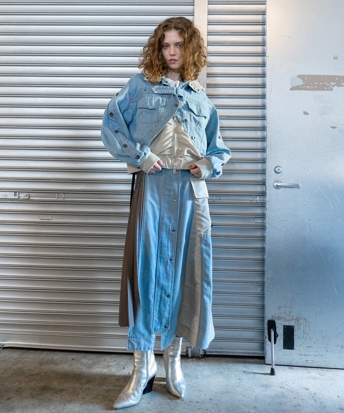 AULA AILA（アウラアイラ）の「【AVIREX】サイドプリーツジャンパースカート（ジャンパースカート・レディース・ライトブルー/ブルー・0/1）」の9枚目の写真