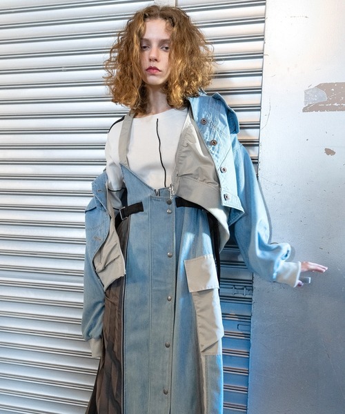 AULA AILA（アウラアイラ）の「【AVIREX】サイドプリーツジャンパースカート（ジャンパースカート・レディース・ライトブルー/ブルー・0/1）」の11枚目の写真