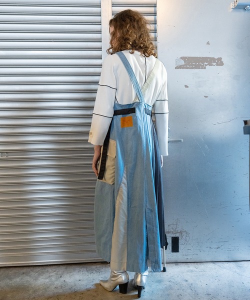 AULA AILA（アウラアイラ）の「【AVIREX】サイドプリーツジャンパースカート（ジャンパースカート・レディース・ライトブルー/ブルー・0/1）」の4枚目の写真