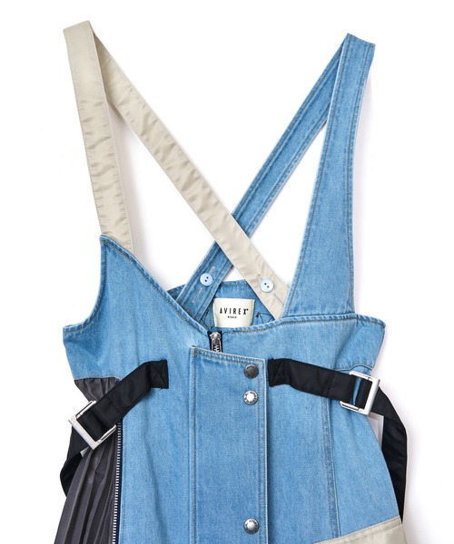 AULA AILA（アウラアイラ）の「【AVIREX】サイドプリーツジャンパースカート（ジャンパースカート・レディース・ライトブルー/ブルー・0/1）」の20枚目の写真