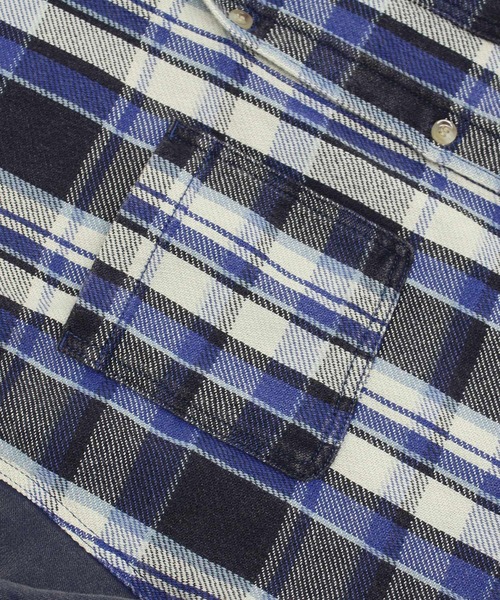 RNA（アールエヌエー）の「B2933 裏毛コンビリメイクシャツ（シャツ/ブラウス・レディース・チェック/ライトインディゴブルー・MEDIUM）」の9枚目の写真