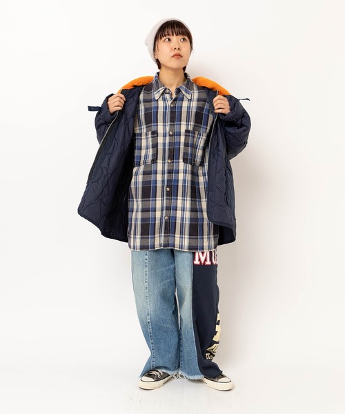 RNA（アールエヌエー）の「B2933 裏毛コンビリメイクシャツ（シャツ/ブラウス・レディース・チェック/ライトインディゴブルー・MEDIUM）」の6枚目の写真