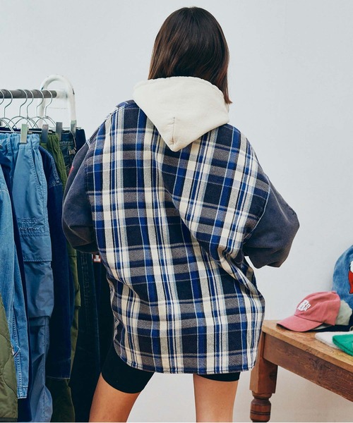 RNA（アールエヌエー）の「B2933 裏毛コンビリメイクシャツ（シャツ/ブラウス・レディース・チェック/ライトインディゴブルー・MEDIUM）」の20枚目の写真