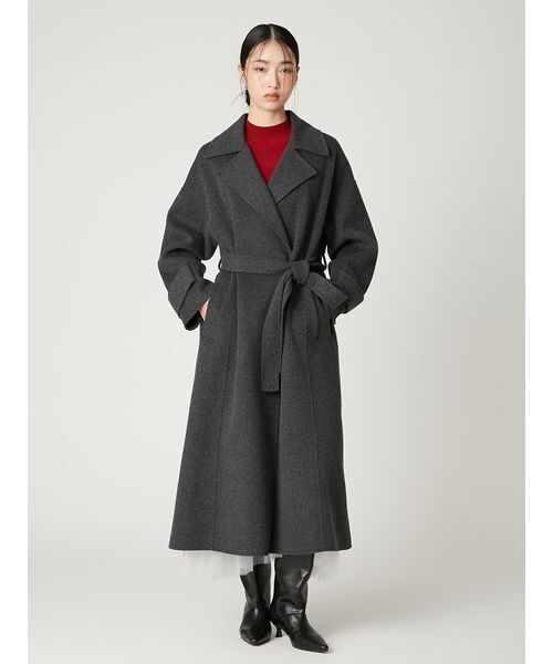 FRAY I.D(フレイアイディー)の「タイロッケンリバーロングコート(トレンチコート・レディース・イエロー/オフホワイト/チャコールグレー・0/1)」の5枚目の写真