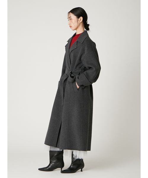 FRAY.ID フレイアイディー　ロングコート　ダークグレー タイロッケンリバーロングコート（トレンチコート）｜FRAY I.D（フレイ