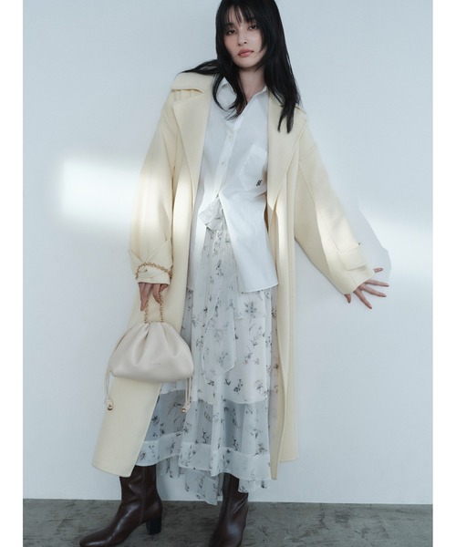 FRAY I.D(フレイアイディー)の「タイロッケンリバーロングコート(トレンチコート・レディース・イエロー/オフホワイト/チャコールグレー・0/1)」の3枚目の写真