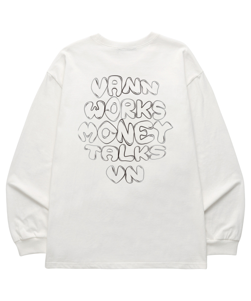 VANNWORKS(バンワークス)の「MONEY TALKS ロングスリーブ (VLS0122) ホワイト(Tシャツ/カットソー・メンズ・その他・SMALL/MEDIUM/LARGE/X-LARGE/XX-LARGE)」の3枚目の写真