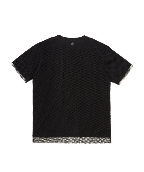 ULKIN（ウルキン）の「メッシュレイヤードオーバーサイズTシャツ_ブラック（Tシャツ/カットソー・レディース・ブラック・FREE）」の2枚目の写真
