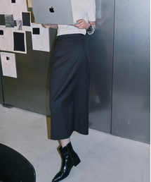 EMKM（ウウムキイム）の「ストライプサマーウールロングスカート_DEEP CHARCOAL（スカート）」