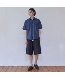 SENTAIR（センテア）の「イージーワイドバミューダパンツ_ブラック（その他パンツ）」