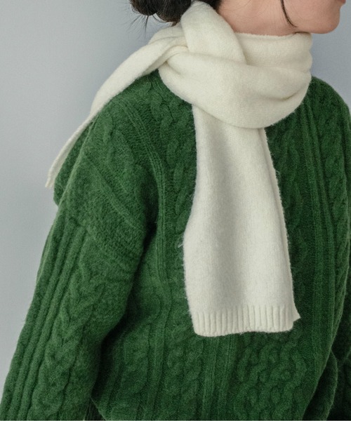 on:nue】[選べる6色展開] ソフトウール混カラーニットマフラー /2025