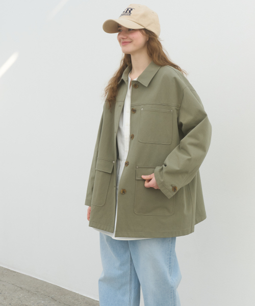 POCKET WORK JACKET - KHAKI