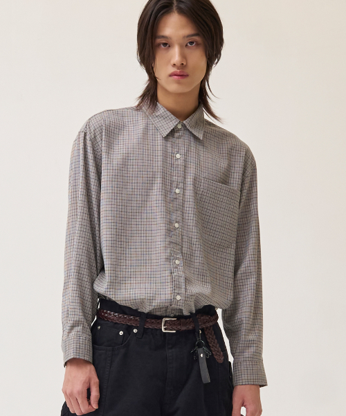 AKECII(アケシ)の「アービンチェックシャツ_ライトグレー(シャツ/ブラウス・メンズ・その他・MEDIUM/LARGE)」の1枚目の写真