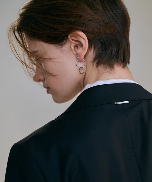 ICB(アイシービー)の「チェーンフープピアス(ピアス(両耳用)・レディース・シルバー系/ゴールド系・F)」の1枚目の写真