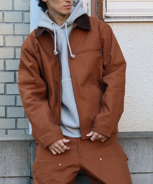 HOUSTON（ヒューストン）の「【HOUSTON/ヒューストン】DUCK ZIP WORK JACKET /ダックジップワークジャケット（その他アウター・メンズ・ブラック/ブラウン/オリーブ・38/40）」の8枚目の写真
