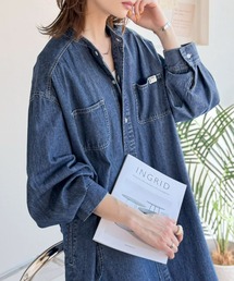 classicalelf（クラシカルエルフ）の「《JaVaジャバコラボ》頑張らないのに、視線をさらう。コットン100％デニムシャツワンピース（シャツワンピース）」