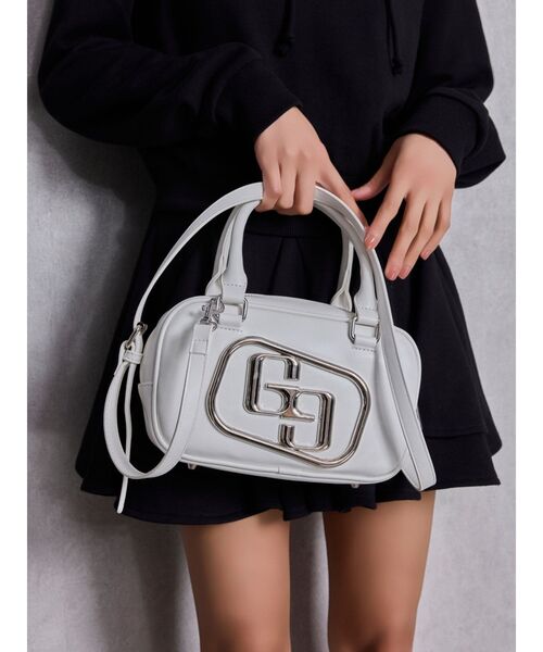 GYDA（ジェイダ）の「GGメタルBAG（ハンドバッグ・レディース・オフホワイト/ブラック・FREE）」の4枚目の写真