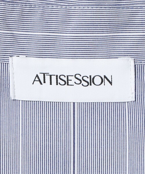 ATTISESSION（アティセッション）の「＜ATTISESSION＞コットン ストライプ スリム シャツ（シャツ/ブラウス・レディース・オフホワイト/ネイビー・FREE）」の7枚目の写真