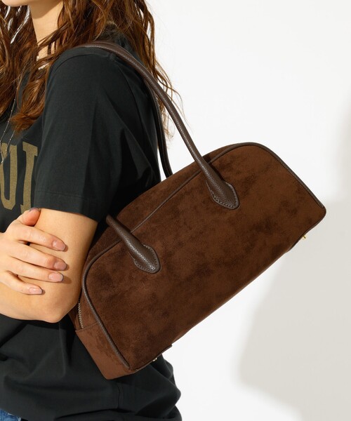 VELETTO（ベレット）の「【VELETTO/ヴェレット】スエードボストンバッグ/バッグ/ブラウン/合成皮革/お出かけ【WEB限定】（ボストンバッグ・レディース・ダークブラウン/キャメル・フリー）」の5枚目の写真
