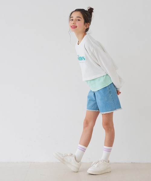 coca(coca)(コカ)の「【WEB限定セール】キッズ ラメプリントトップス&タンクトップ 2点セット(Tシャツ/カットソー・キッズ・ホワイト/チャコール・130/150/140/120)」の10枚目の写真