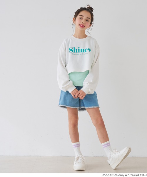 coca(coca)(コカ)の「【WEB限定セール】キッズ ラメプリントトップス&タンクトップ 2点セット(Tシャツ/カットソー・キッズ・ホワイト/チャコール・130/150/140/120)」の12枚目の写真