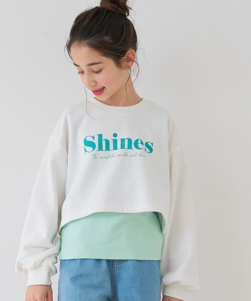 coca(coca)(コカ)の「【WEB限定セール】キッズ ラメプリントトップス&タンクトップ 2点セット(Tシャツ/カットソー・キッズ・ホワイト/チャコール・130/150/140/120)」の13枚目の写真