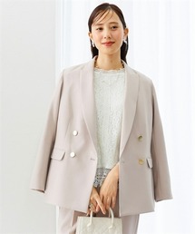 7days Life Styling（セブンデイズライフスタイリング）の「ピークドテーラードカラーストレッチダブルジャケット（しわになりにくい・セットアップ対応）＜大きいサイズ有＞（ステンカラーコート）」