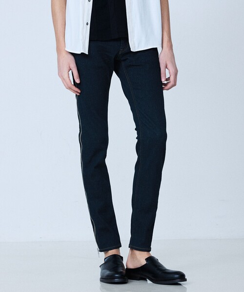 5351 POUR LES HOMMES（ゴーサンゴーイチプールオム）の「【サイドジップ】ウォッシュド スキニー デニム（デニムパンツ・メンズ・インディゴブルー・44/46/48/50）」の4枚目の写真