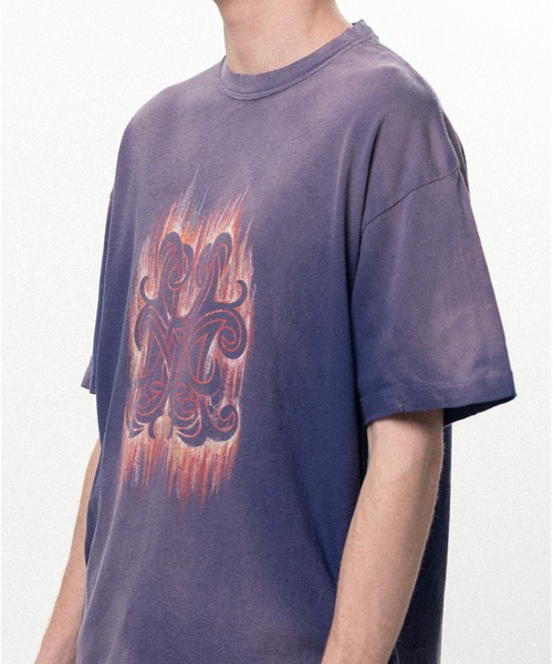 KAMIYA(カミヤ)の「"CRAYON FLAME" Distressed T-shirt(Tシャツ/カットソー・メンズ・レッド/ネイビー/ブラック・M/S)」の13枚目の写真
