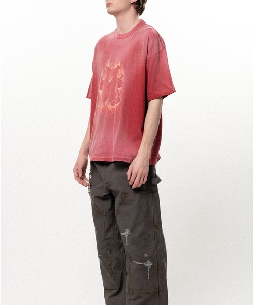 KAMIYA(カミヤ)の「"CRAYON FLAME" Distressed T-shirt(Tシャツ/カットソー・メンズ・レッド/ネイビー/ブラック・M/S)」の17枚目の写真