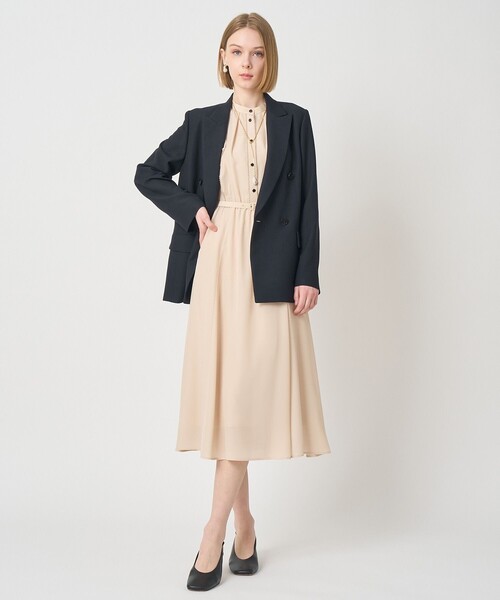 ANAYI(アナイ)の「ピコスカラレイヤードスリーブ ワンピース(ワンピース・レディース・ネイビー/ベージュ/ブラック・38/36/34)」の21枚目の写真