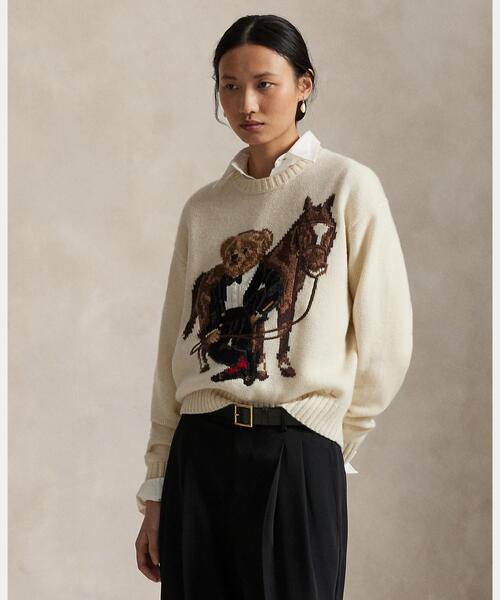 POLO RALPH LAUREN（ポロ ラルフ ローレン）の「ルナー ニュー イヤー Polo ベア ウール セーター（ニット/セーター・レディース・ホワイト・L/M/S/XS/XXS）」の7枚目の写真