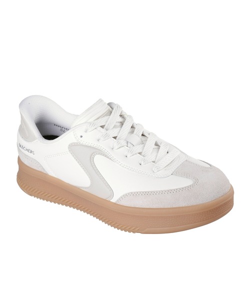 SKECHERS（スケッチャーズ）の「スケッチャーズ ハンズフリースリップインズ：ホットショット HI - リフテッド ラックス（スニーカー・レディース・ブラウン/オフホワイト/ホワイト×ネイビー・23.5cm/24cm/22.5cm/23cm/24.5cm/25cm/22.5㎝）」の8枚目の写真
