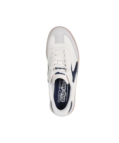 SKECHERS（スケッチャーズ）の「スケッチャーズ ハンズフリースリップインズ：ホットショット HI - リフテッド ラックス（スニーカー・レディース・ブラウン/オフホワイト/ホワイト×ネイビー・23.5cm/24cm/22.5cm/23cm/24.5cm/25cm/22.5㎝）」の9枚目の写真