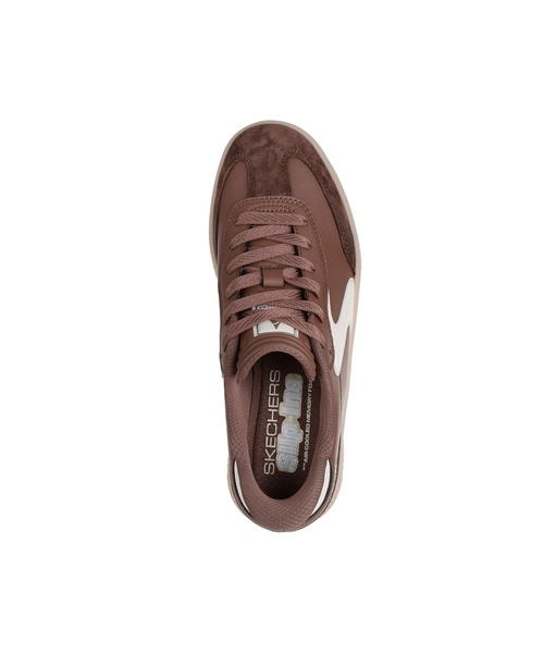 SKECHERS（スケッチャーズ）の「スケッチャーズ ハンズフリースリップインズ：ホットショット HI - リフテッド ラックス（スニーカー・レディース・ブラウン/オフホワイト/ホワイト×ネイビー・23.5cm/24cm/22.5cm/23cm/24.5cm/25cm/22.5㎝）」の14枚目の写真
