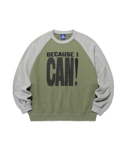 ISTKUNST(イストクンスト)の「CAN RAGLAN SWEATSHIRTS_KHAKI(IK2EFMM448A)(スウェット・レディース・カーキ・M/L/S)」の2枚目の写真