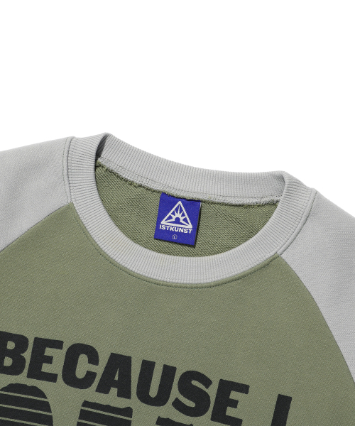 ISTKUNST(イストクンスト)の「CAN RAGLAN SWEATSHIRTS_KHAKI(IK2EFMM448A)(スウェット・レディース・カーキ・M/L/S)」の4枚目の写真