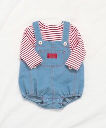 apres les cours | 配色ステッチサロペット+Tシャツセット(その他ベビーウェア)