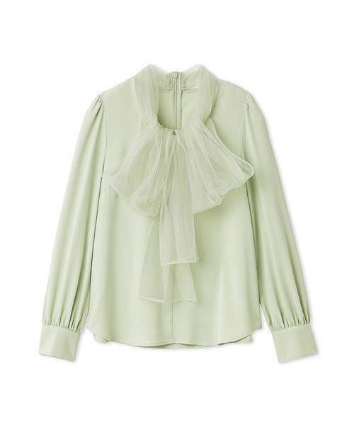 SNIDEL（スナイデル）の「チュールタイブラウス（シャツ/ブラウス・レディース・ホワイト/ドット/ミント・F）」の3枚目の写真