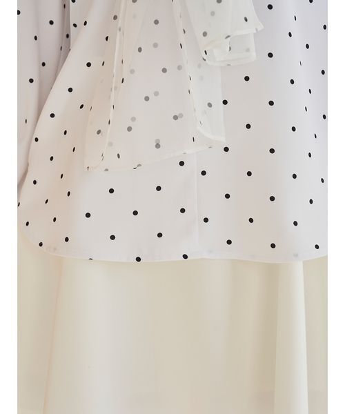SNIDEL（スナイデル）の「チュールタイブラウス（シャツ/ブラウス・レディース・ホワイト/ドット/ミント・F）」の10枚目の写真