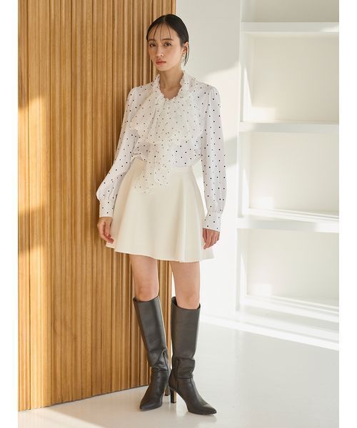 SNIDEL（スナイデル）の「チュールタイブラウス（シャツ/ブラウス・レディース・ホワイト/ドット/ミント・F）」の12枚目の写真