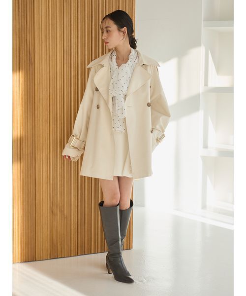 SNIDEL（スナイデル）の「チュールタイブラウス（シャツ/ブラウス・レディース・ホワイト/ドット/ミント・F）」の13枚目の写真