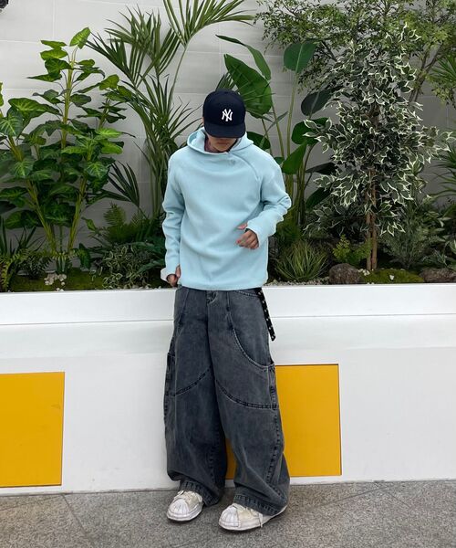 eastserviceshop(イーストサービスショップ)の「ガーデニングデニムワイドパンツ - インディゴブラウン(デニムパンツ・レディース・ダークブルー・50/48/46)」の6枚目の写真