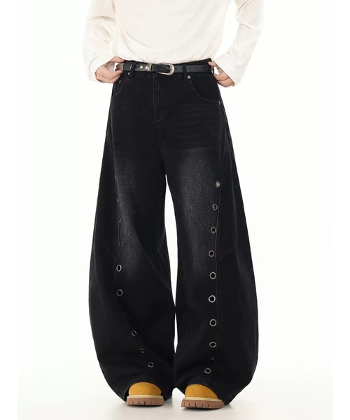 ARCHIVER（アーカイバ）の「【Lp】アイレットデザインカーブデニムパンツ（デニムパンツ・レディース・ブラック・SMALL/X-LARGE/MEDIUM/LARGE）」の5枚目の写真
