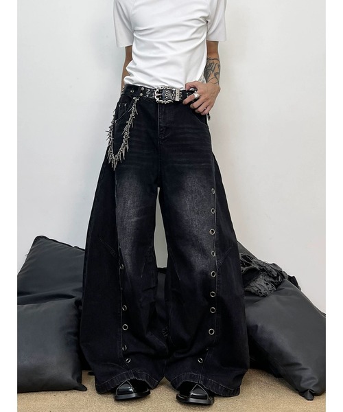 ARCHIVER（アーカイバ）の「【Lp】アイレットデザインカーブデニムパンツ（デニムパンツ・レディース・ブラック・SMALL/X-LARGE/MEDIUM/LARGE）」の9枚目の写真