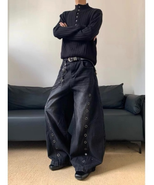 ARCHIVER（アーカイバ）の「【Lp】アイレットデザインカーブデニムパンツ（デニムパンツ・レディース・ブラック・SMALL/X-LARGE/MEDIUM/LARGE）」の11枚目の写真