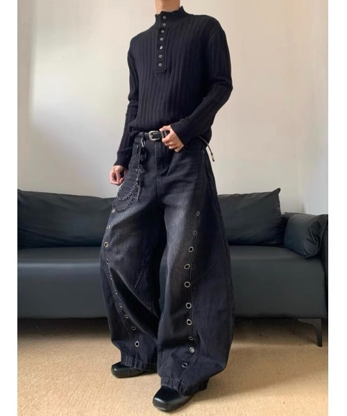 ARCHIVER（アーカイバ）の「【Lp】アイレットデザインカーブデニムパンツ（デニムパンツ・レディース・ブラック・SMALL/X-LARGE/MEDIUM/LARGE）」の12枚目の写真