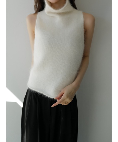セール】angora turtle sleeve-less knit（ニット/セーター）｜celon