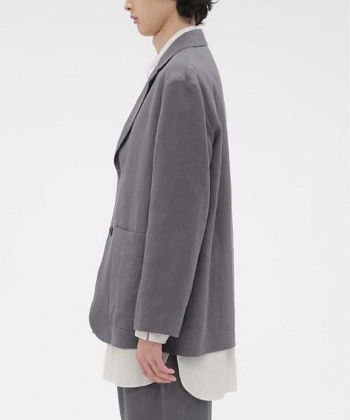 MARGARET HOWELL（マーガレットハウエル）の「COMPACT LINEN TWILL（テーラードジャケット・メンズ・グレー・SMALL/MEDIUM/LARGE）」の3枚目の写真